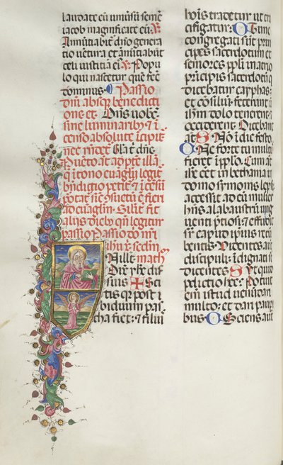 Missale: Fol. 116: Heiliger Matthäus mit Engel, 1469 von Bartolomeo Caporali