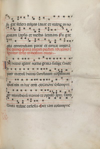 Missale: Fol. 156: Musik für Exultet, 1469 von Bartolomeo Caporali