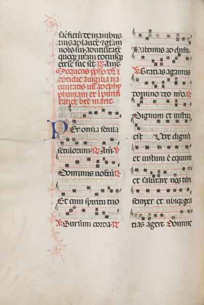 Missale: Fol. 176v: Musik für verschiedene gewöhnliche Gebete, 1469 von Bartolomeo Caporali
