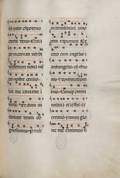 Missale: Fol. 177: Musik für verschiedene gewöhnliche Gebete, 1469 von Bartolomeo Caporali