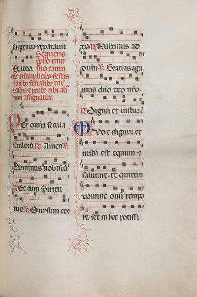 Missale: Fol. 179: Musik für verschiedene gewöhnliche Gebete, 1469 von Bartolomeo Caporali