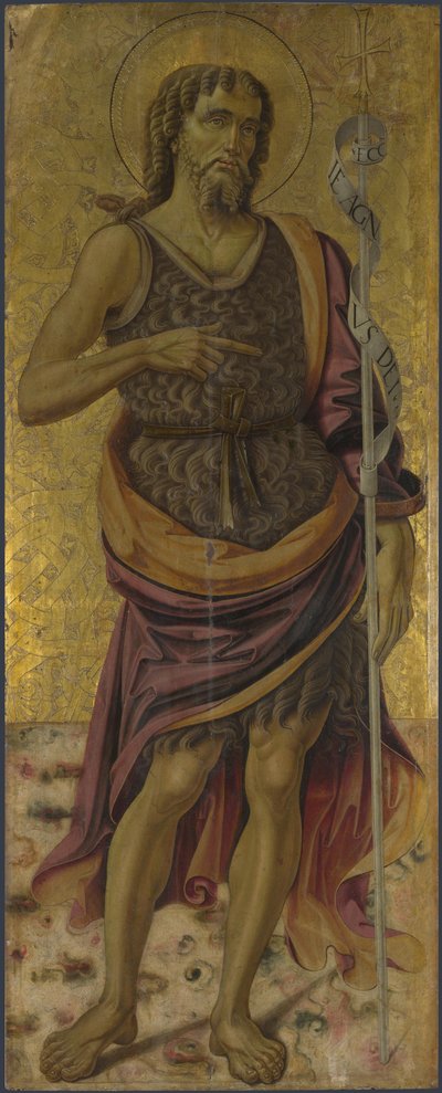 Johannes der Täufer vom Altarbild: Die Jungfrau und das Kind mit Heiligen, ca. 1475 von Bartolomeo Caporali