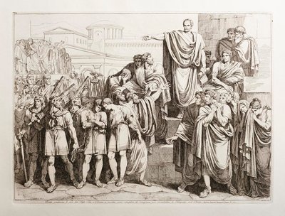 Brutus verurteilt seine beiden Söhne Titus und Tiberius zum Tode von Bartolomeo Pinelli