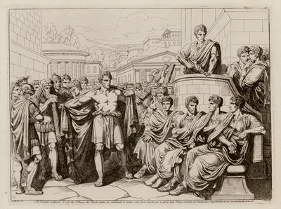 Coriolanus aus Rom verbannt von Bartolomeo Pinelli