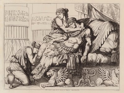 Tod von Mark Antony in den Armen von Cleopatra, 30 v. Chr. von Bartolomeo Pinelli