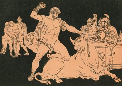 Entellus tötet den Stier von Bartolomeo Pinelli