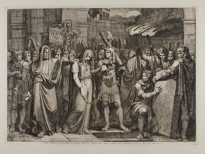 Floronia kurz vor dem Betreten ihres Grabes von Bartolomeo Pinelli