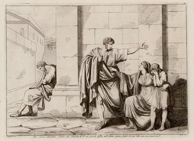 Gaius Gracchus verabschiedet sich von seiner Frau und seinem Sohn von Bartolomeo Pinelli