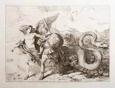 Hannibals geheimnisvolle Vision, vor seinem berühmten Alpenübergang, um nach Italien hinabzusteigen von Bartolomeo Pinelli