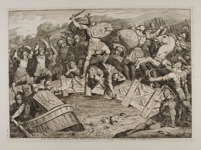 Orazio Coclite kämpft auf der Ponte Sublico von Bartolomeo Pinelli