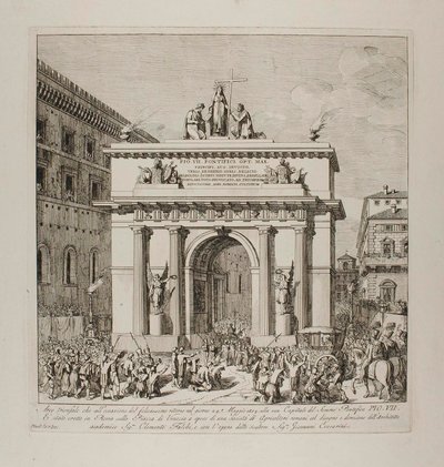 Triumphaler Einzug von Pius VII. in Rom am 24. Mai 1814 von Bartolomeo Pinelli