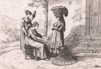 Römische Frauen in traditionellen Kostümen von Bartolomeo Pinelli