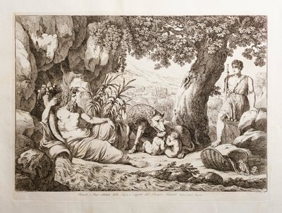 Romulus und Remus säugen die Wölfin von Bartolomeo Pinelli