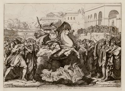Opfertod des Marcus Curtius von Bartolomeo Pinelli