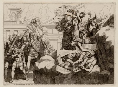 Selbstmord der Frau von Hasdrubal von Bartolomeo Pinelli