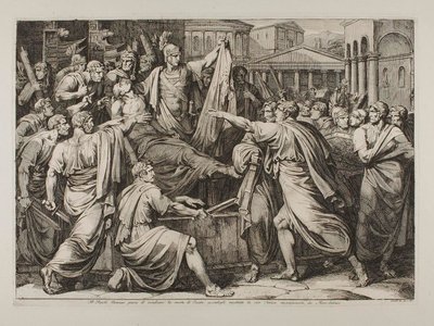 Das römische Volk schwört, den Mord an Caesar zu rächen von Bartolomeo Pinelli