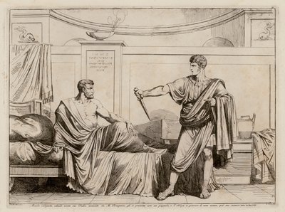 Titus Manlius Torquatus zwingt Marcus Pomponius, die Anklage gegen seinen Vater zurückzuziehen von Bartolomeo Pinelli