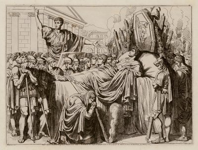 Valerius hält die Grabrede bei der Beerdigung von Brutus, 509 v. Chr. von Bartolomeo Pinelli