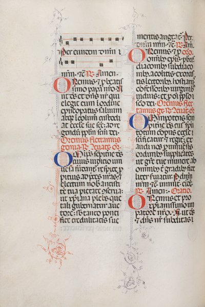 Missale: Fol. 146v: Musik für verschiedene Gebete von Bartolommeo Caporali