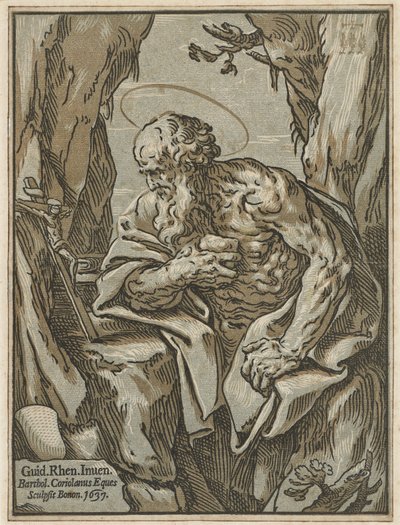 Heiliger Hieronymus, nach Guido Reni, 1637 von Bartolommeo Coriolano
