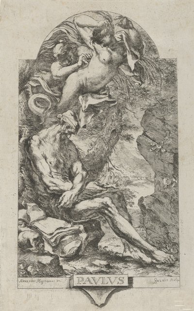 Heiliger Paulus von Theben von einem Dämon versucht, nach Magnasco, ca. 1720-30 von Bartolommeo Gazalis