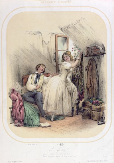Illustration für das Lied Le Grenier von Pierre Jean de Beranger (1780-1857) von Bassaget Numa