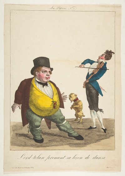 Lord-tolan nimmt seine Tanzstunde, La Passions, Nr. 7, 19. Jahrhundert von Basset