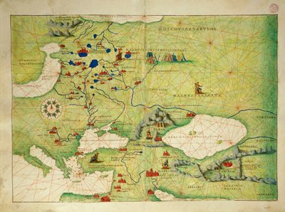 Osteuropa und Zentralasien, aus Atlas der Welt in dreiunddreißig Karten, von Battista Agnese von Battista Agnese