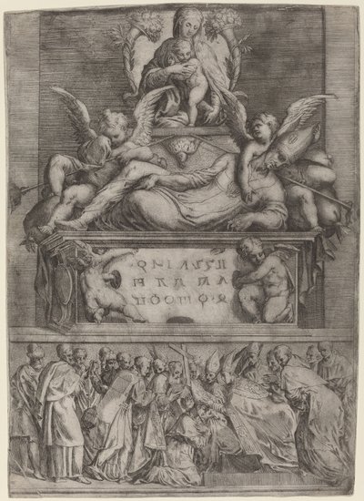 Grab eines Bischofs von Battista Angolo del Moro after Parmigianino