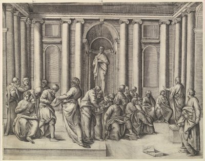 Christus unter den Schriftgelehrten von Battista Franco