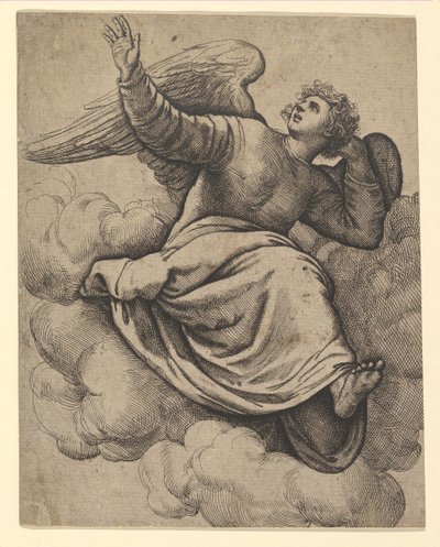 Engel auf einer Wolke sitzend, ca. 1560 von Battista Franco Veneziano