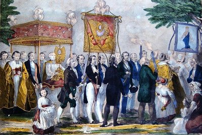 Prozession der Confrerie du Tres Saint Sacrament, frühes 19. Jahrhundert von Bautz Bautz