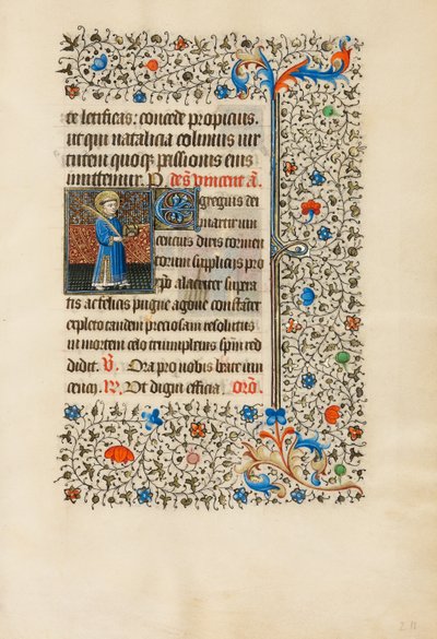 Heiliger Vinzenz mit einem Buch und einer Palme von Bedford Master