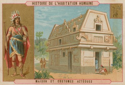 Aztekisches Haus und Kostüm von Belgian School
