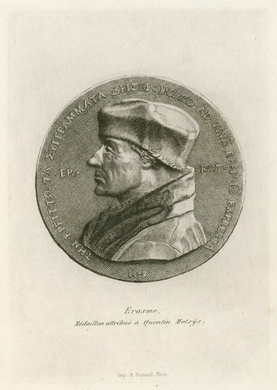 Erasmus, Medaillon zugeschrieben Quentin Massys von Belgian School