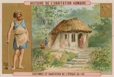 Eisenzeitliches Kostüm und Behausung von Belgian School