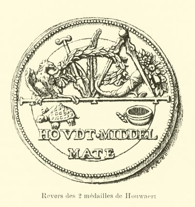 Rückseite der beiden Medaillen von Houwaert von Belgian School