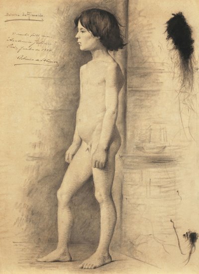 Aktstudie eines Jungen im Profil von Belmiro de Almeida