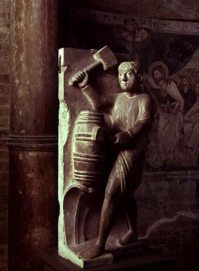 Cooper: August aus einem Statuenkalender der Monatsarbeiten, c.1200 von Benedetto Antelami