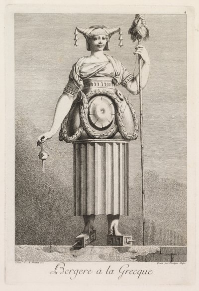 Maskerade à la Grecque: Schäferin à la Grecque (Tafel 4) von Benigno Bossi