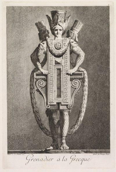Maskerade à la Grecque: Grenadier à la Grecque (Tafel 3) von Benigno Bossi