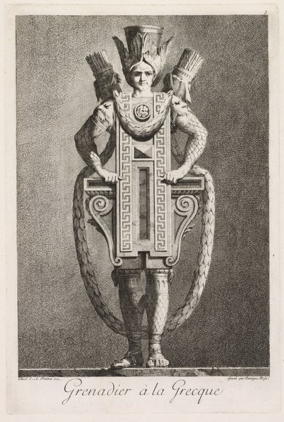 Mascarade à la Grecque: Grenadier à la Grecque, Platte 3, 1771 von Benigno Bossi