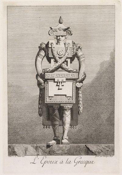 Maskerade à la Grecque: Der Bräutigam à la Grecque (Tafel 7) von Benigno Bossi