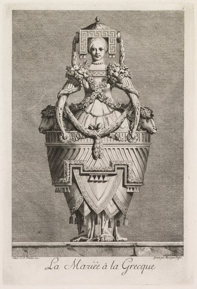 Maskerade à la Grecque: Die Braut à la Grecque (Tafel 6) von Benigno Bossi