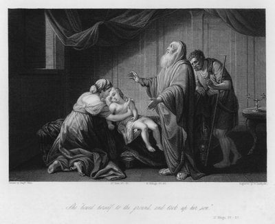 Der Sohn der Schunemiterin wird wieder zum Leben erweckt, II Könige IV, 37 von Benjamin (after) West