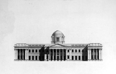 Erhebung der Hauptfassade eines Hauses von Benjamin Dean Wyatt
