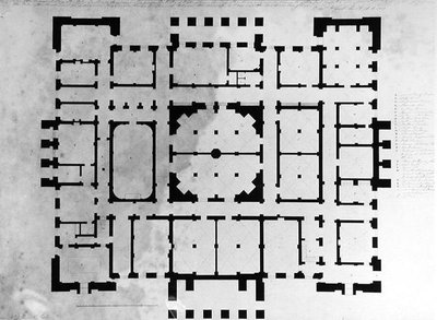 Grundriss des Kellergeschosses eines Hauses von Benjamin Dean Wyatt