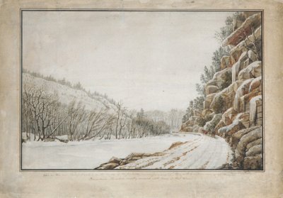 Blick auf die neue Chaussee am Rande der Juniata, mit einer Fernsicht, 1820 von Benjamin Henry Latrobe