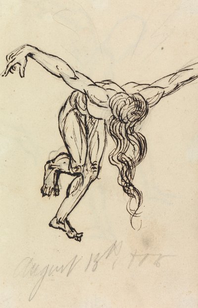 Studie eines Nackten, nach vorne gebeugt, mit ausgestreckten Armen von Benjamin Robert Haydon