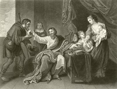 Alfred teilt das Brot von Benjamin West